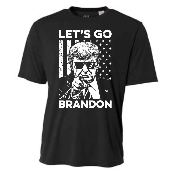 Lets Go Brandon Conservative Usa Flag Funny Donal Trump Cooling Performance Crew T-Shirt