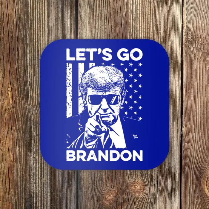 Lets Go Brandon Conservative Usa Flag Funny Donal Trump Coaster