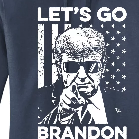 Lets Go Brandon Conservative Usa Flag Funny Donal Trump Women's Pullover Hoodie