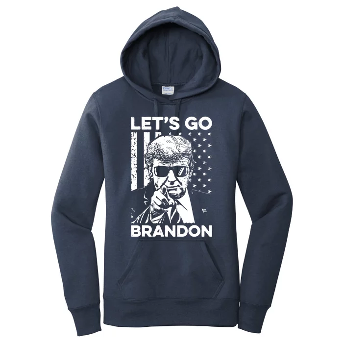 Lets Go Brandon Conservative Usa Flag Funny Donal Trump Women's Pullover Hoodie