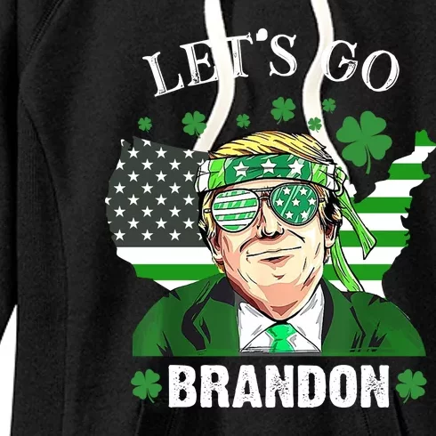 Let's Go Brandon St Patrick's Day Trump Funny Political Women's Fleece Hoodie