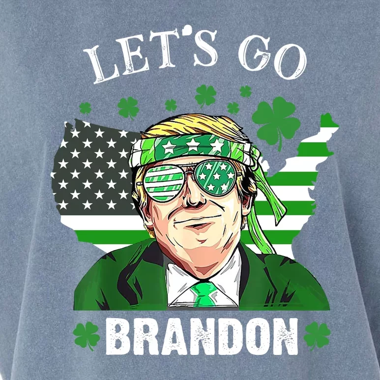 Let's Go Brandon St Patrick's Day Trump Funny Political Garment-Dyed Women's Muscle Tee