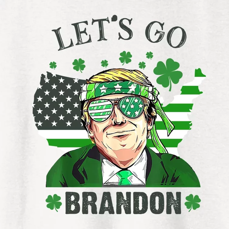 Let's Go Brandon St Patrick's Day Trump Funny Political Women's Crop Top Tee