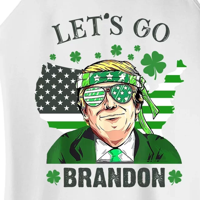 Let's Go Brandon St Patrick's Day Trump Funny Political Women’s Perfect Tri Rocker Tank