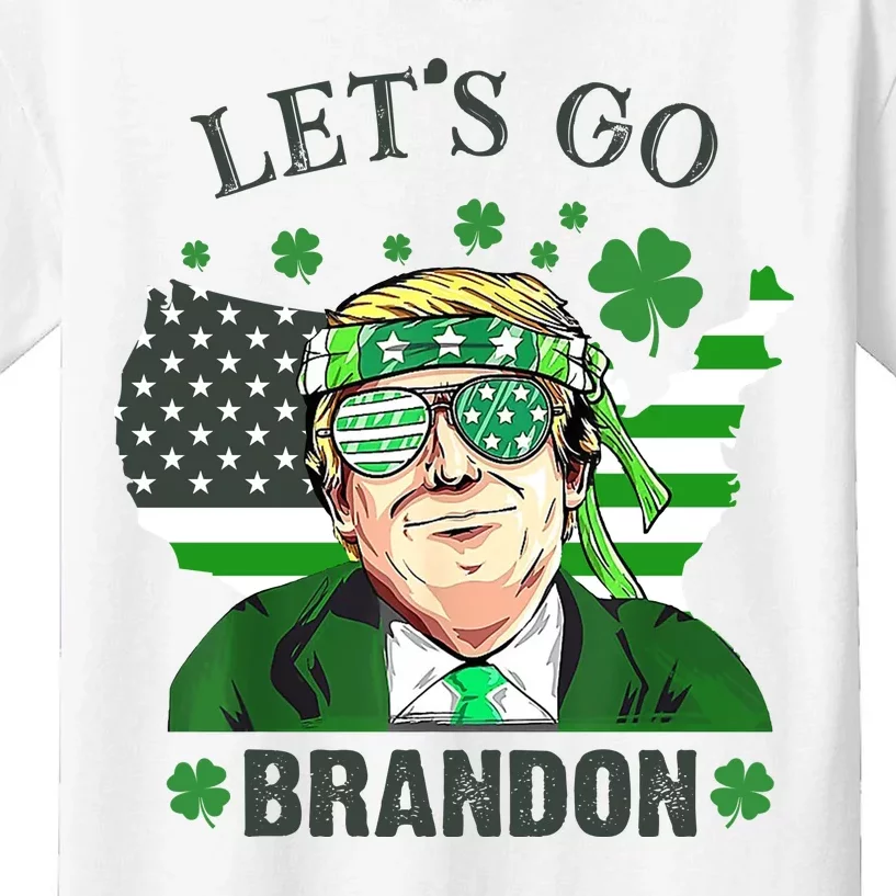 Let's Go Brandon St Patrick's Day Trump Funny Political Kids T-Shirt