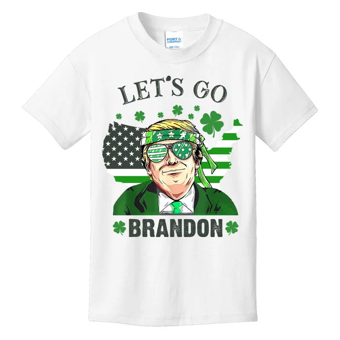 Let's Go Brandon St Patrick's Day Trump Funny Political Kids T-Shirt