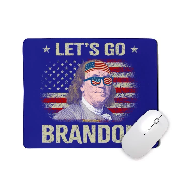 Lets Go Brandon Ben Drankin Benjamin Franklin Usa Flag Gift Mousepad