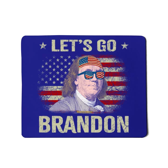 Lets Go Brandon Ben Drankin Benjamin Franklin Usa Flag Gift Mousepad