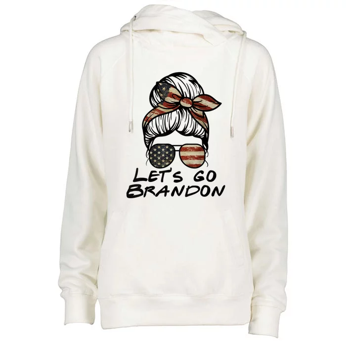 Lets Go Brandon, Let's Go Brandon, Conservative, Anti Liberal Womens Funnel Neck Pullover Hood