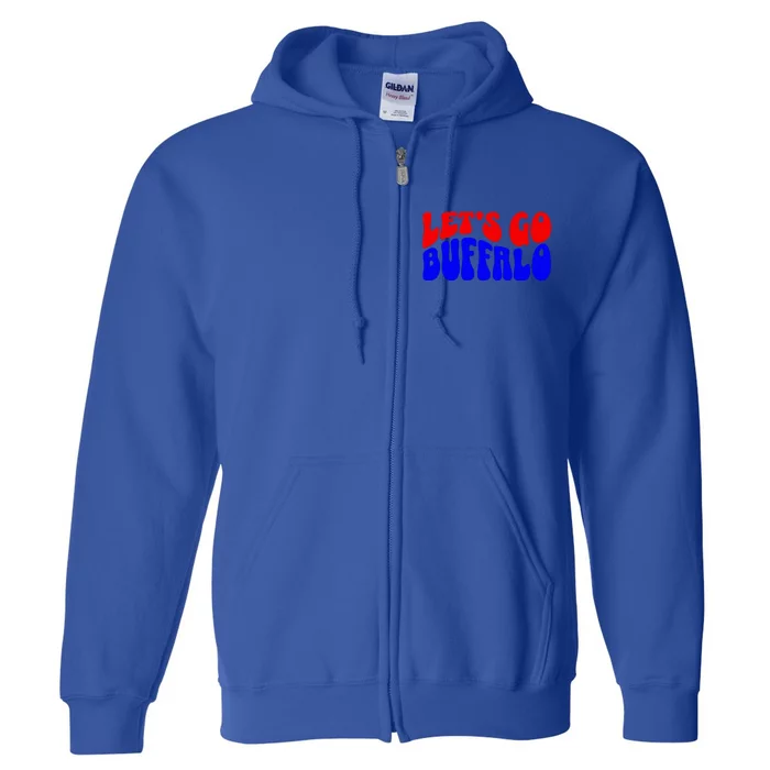 Let's Go Buffalo Football Chant Fun Team Gear Full Zip Hoodie