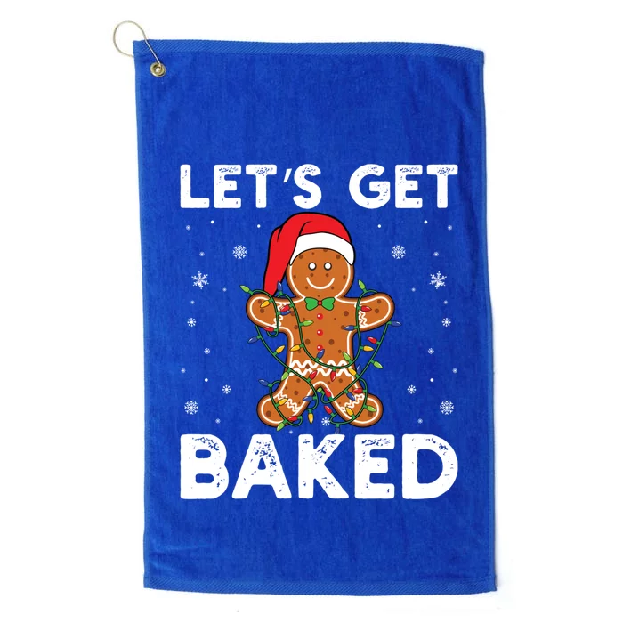 LetS Get Baked Gingerbread Christmas Cookie Baking Crew Gift Platinum Collection Golf Towel