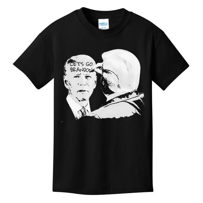 LetS Go Brandon Trump Writes On BidenS Forehead Kids T-Shirt