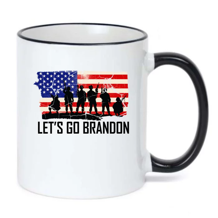 Let's Go Brandon Military Troops American Flag Black Color Changing Mug