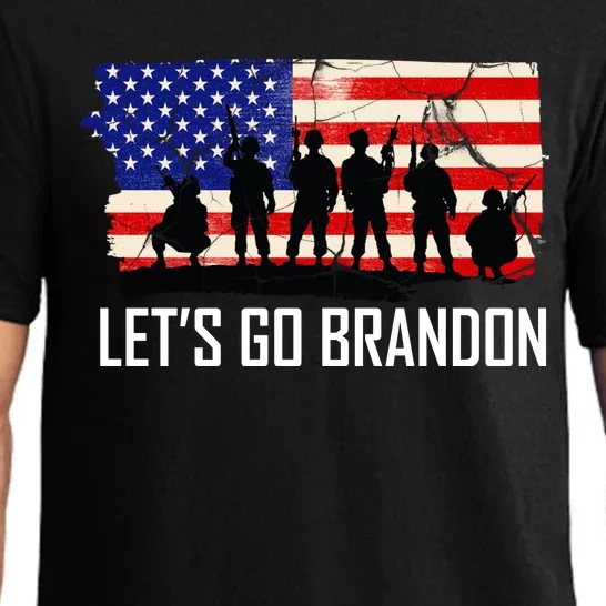 Let's Go Brandon Military Troops American Flag Pajama Set