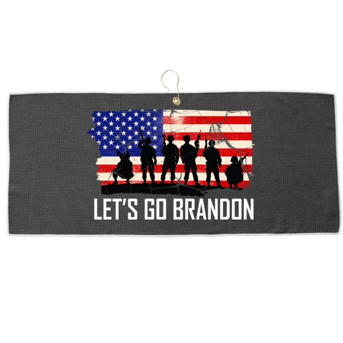 Let's Go Brandon Military Troops American Flag Large Microfiber Waffle Golf Towel