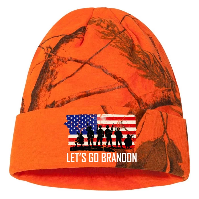 Let's Go Brandon Military Troops American Flag Kati - 12in Camo Beanie