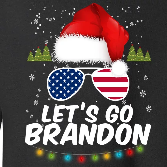 Let's Go Brandon Santa Claus USA Christmas Shades Toddler Sweatshirt