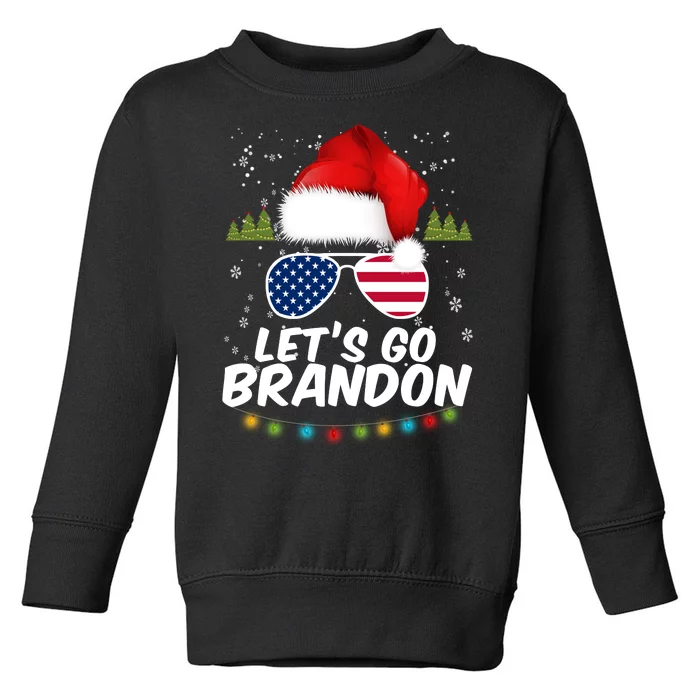 Let's Go Brandon Santa Claus USA Christmas Shades Toddler Sweatshirt