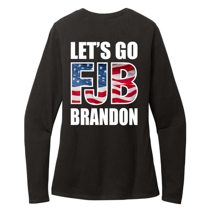 Let's Go Brandon FJB Flag Image Kitchenware Front & Back Womens CVC Long Sleeve Shirt