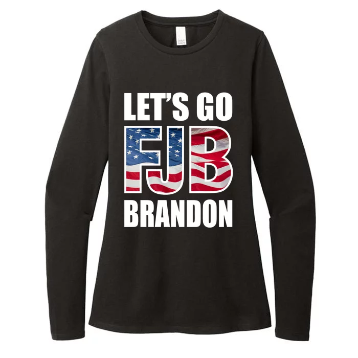 Let's Go Brandon FJB Flag Image Kitchenware Front & Back Womens CVC Long Sleeve Shirt