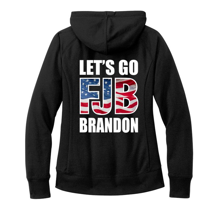 Let's Go Brandon FJB Flag Image Kitchenware Front & Back Women's Fleece Hoodie