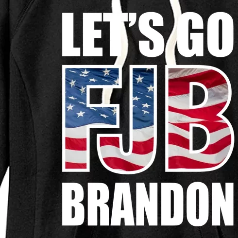 Let's Go Brandon FJB Flag Image Kitchenware Front & Back Women's Fleece Hoodie