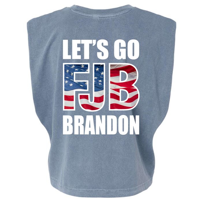 Let's Go Brandon FJB Flag Image Kitchenware Front & Back Garment-Dyed Women's Muscle Tee