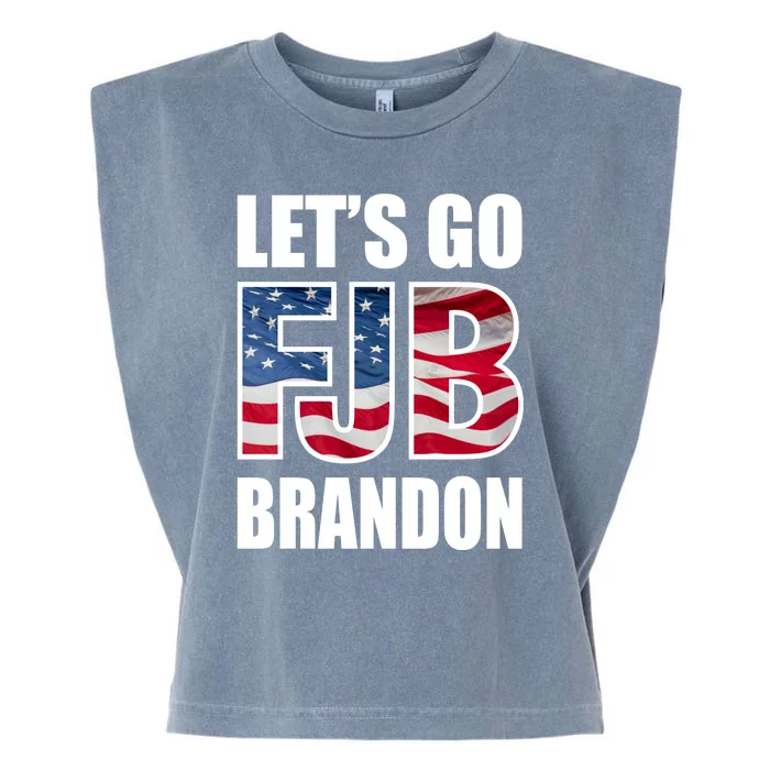 Let's Go Brandon FJB Flag Image Kitchenware Front & Back Garment-Dyed Women's Muscle Tee