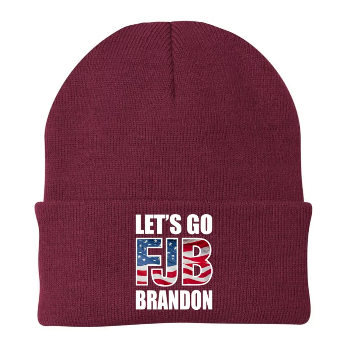 Let's Go Brandon FJB Flag Image Kitchenware Front & Back Knit Cap Winter Beanie