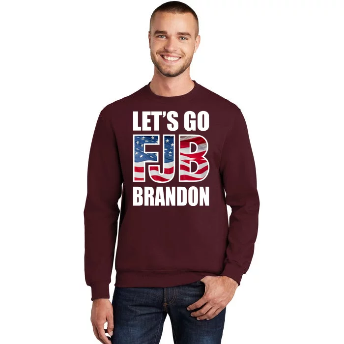 Let's Go Brandon FJB Flag Image Kitchenware Front & Back Tall Sweatshirt