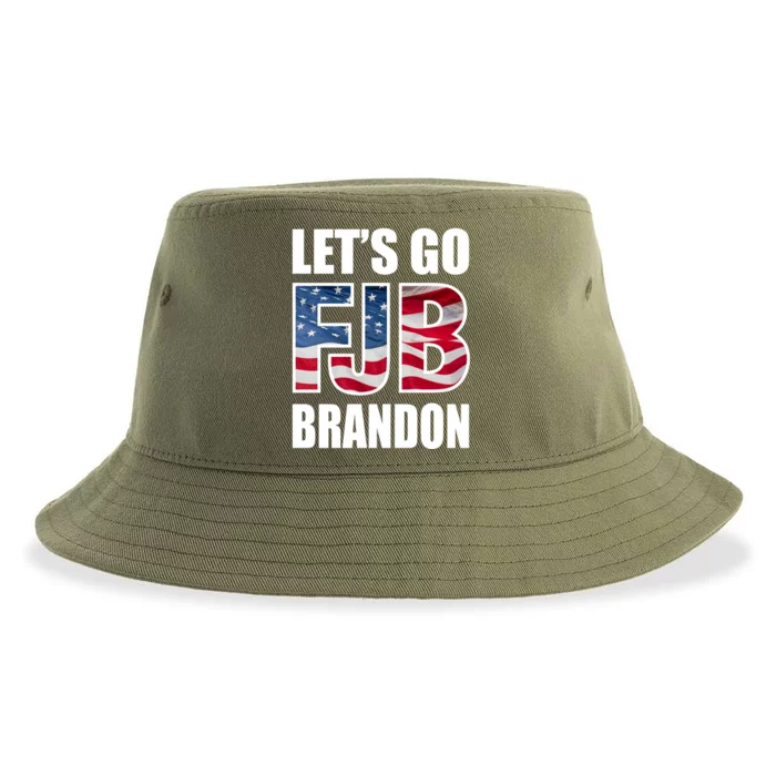 Let's Go Brandon FJB Flag Image Kitchenware Front & Back Sustainable Bucket Hat