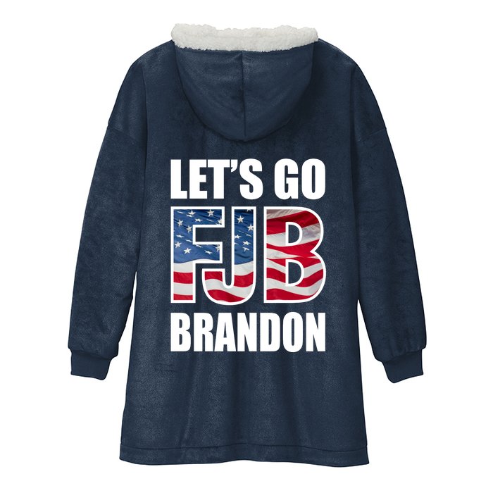 Let's Go Brandon FJB Flag Image Kitchenware Front & Back Hooded Wearable Blanket