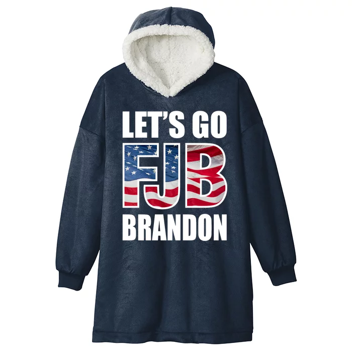 Let's Go Brandon FJB Flag Image Kitchenware Front & Back Hooded Wearable Blanket