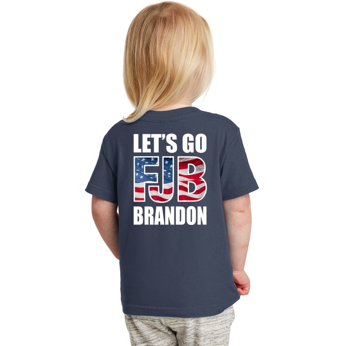 Let's Go Brandon FJB Flag Image Kitchenware Front & Back Toddler T-Shirt