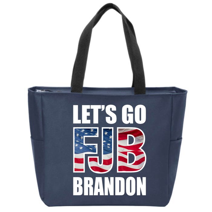 Let's Go Brandon FJB Flag Image Kitchenware Front & Back Zip Tote Bag