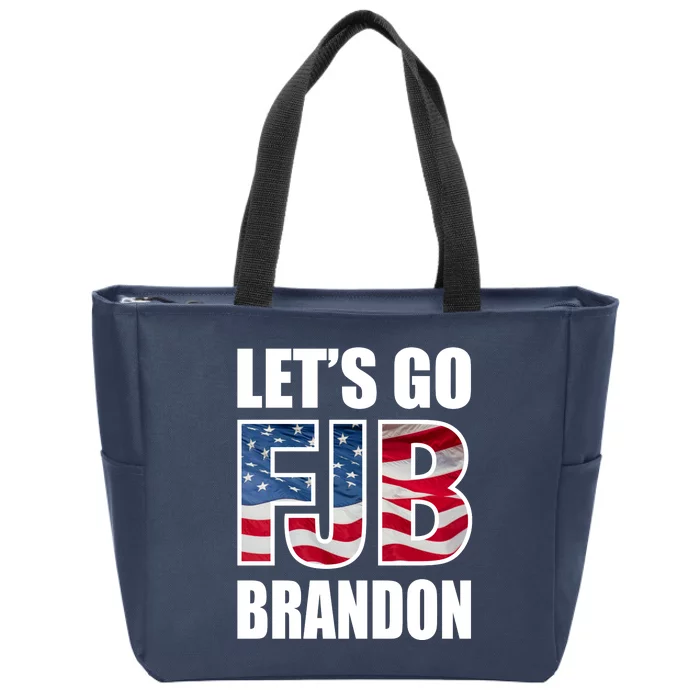 Let's Go Brandon FJB Flag Image Kitchenware Front & Back Zip Tote Bag