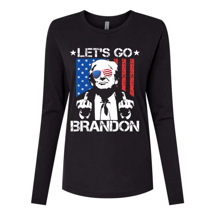 LetS Go Brandon Pro Trump 2024 Flag Anti Joe Biden Gift Womens Cotton Relaxed Long Sleeve T-Shirt