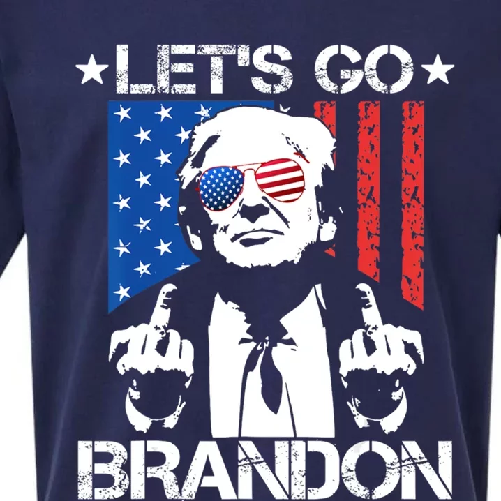 LetS Go Brandon Pro Trump 2024 Flag Anti Joe Biden Gift Sueded Cloud Jersey T-Shirt