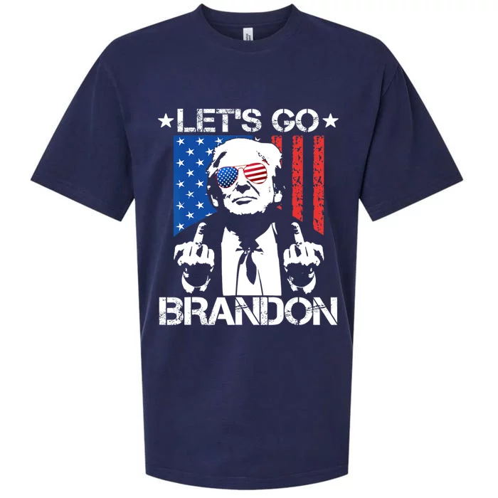 LetS Go Brandon Pro Trump 2024 Flag Anti Joe Biden Gift Sueded Cloud Jersey T-Shirt