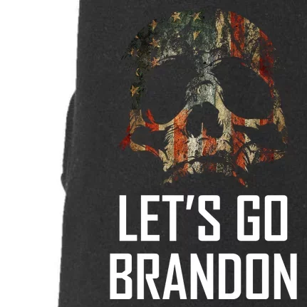 Let's Go Brandon American Grunge Skull Doggie 3-End Fleece Hoodie