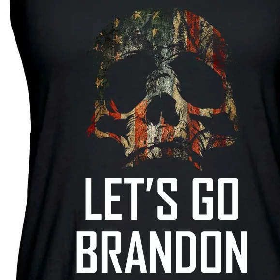 Let's Go Brandon American Grunge Skull Ladies Essential Flowy Tank