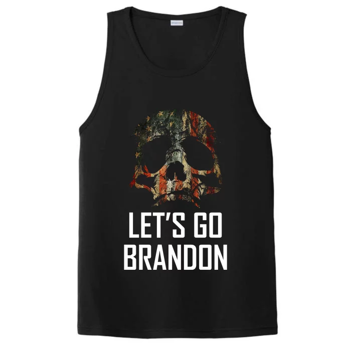 Let's Go Brandon American Grunge Skull Performance Tank