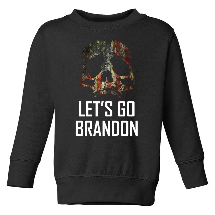 Let's Go Brandon American Grunge Skull Toddler Sweatshirt