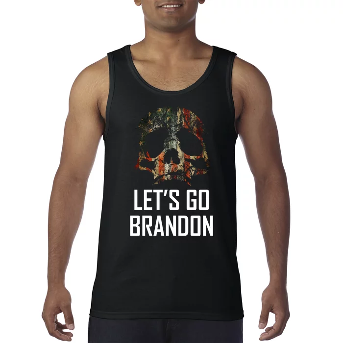 Let's Go Brandon American Grunge Skull Tank Top