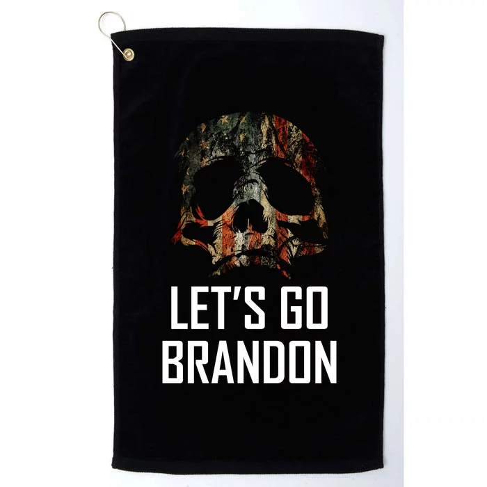 Let's Go Brandon American Grunge Skull Platinum Collection Golf Towel