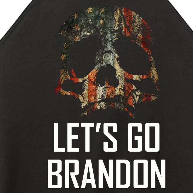 Let's Go Brandon American Grunge Skull Women’s Perfect Tri Rocker Tank