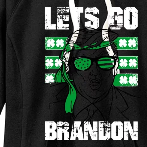 Lets Go Brandon St Patrick's Day Trump Beer America Flag Women's Fleece Hoodie