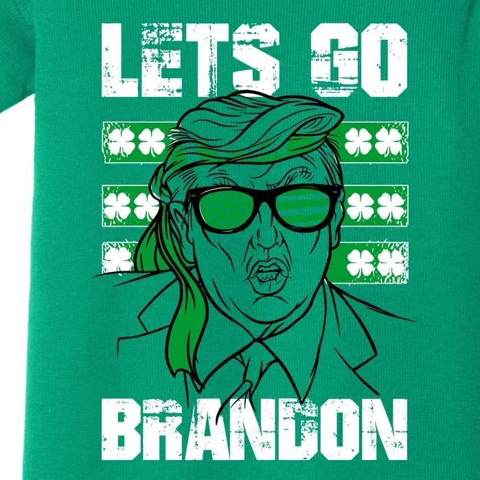 Lets Go Brandon St Patrick's Day Trump Beer America Flag Baby Bodysuit