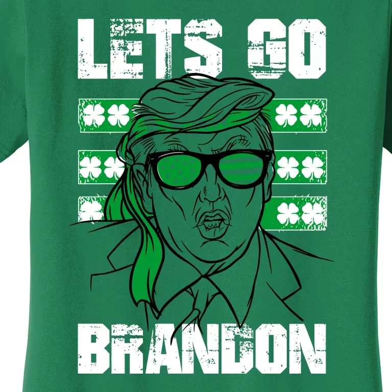 Lets Go Brandon St Patrick's Day Trump Beer America Flag Women's T-Shirt