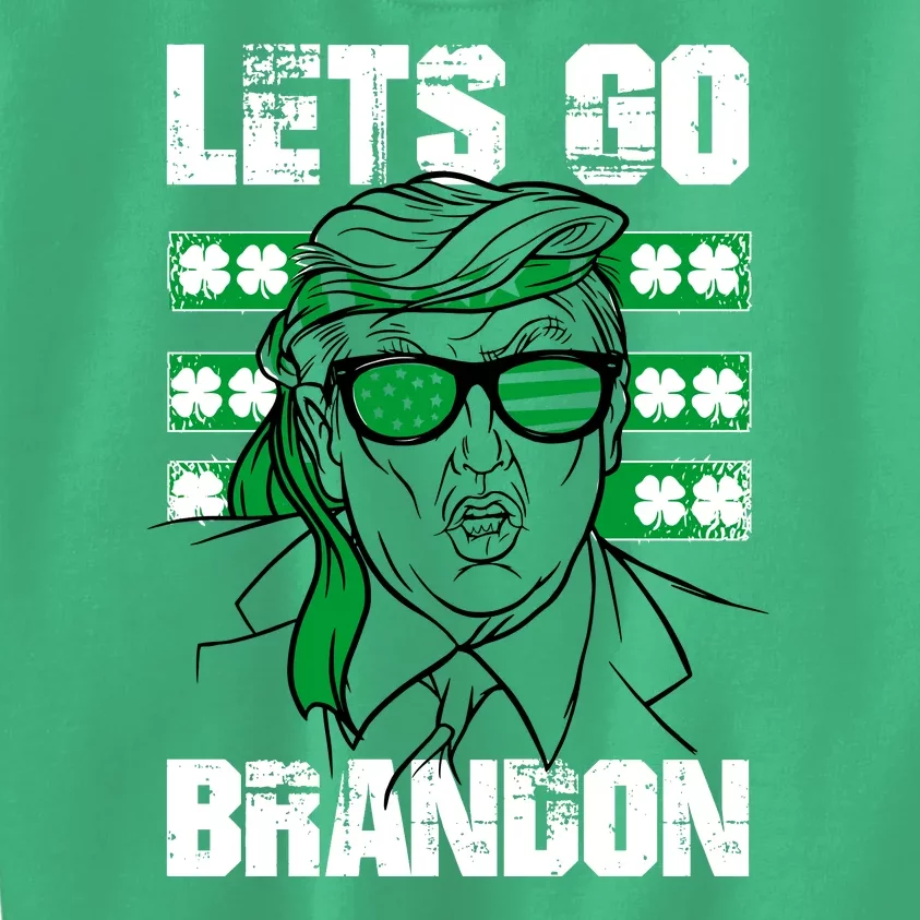 Lets Go Brandon St Patrick's Day Trump Beer America Flag Kids Sweatshirt